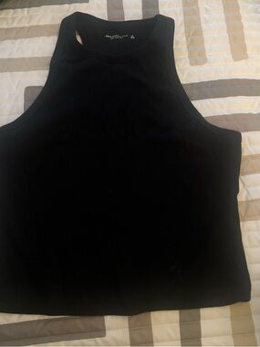 Abercrombie & Fitch Black Ribbed High-Neck Tank